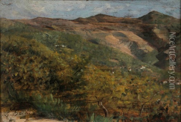 Paesaggio Oil Painting - Luigi Bechi