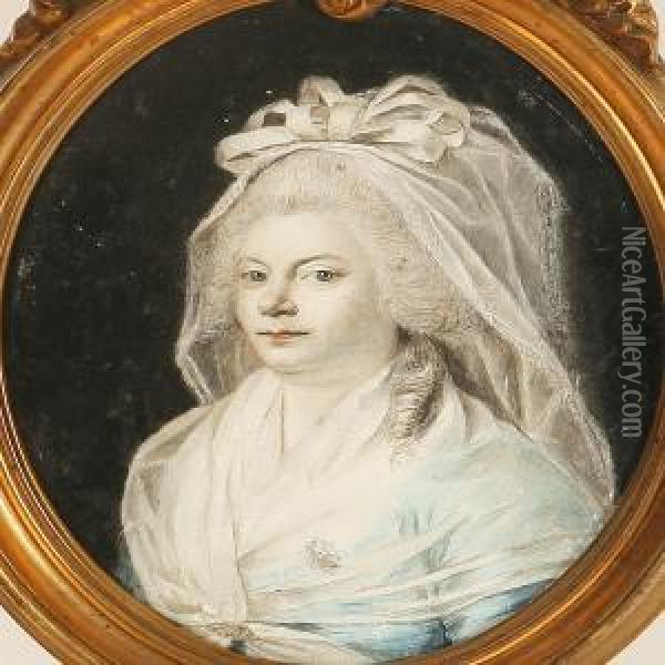 Portrait Of Countess Schulin To Frederiksdal, Denmark Oil Painting - Jens Juel