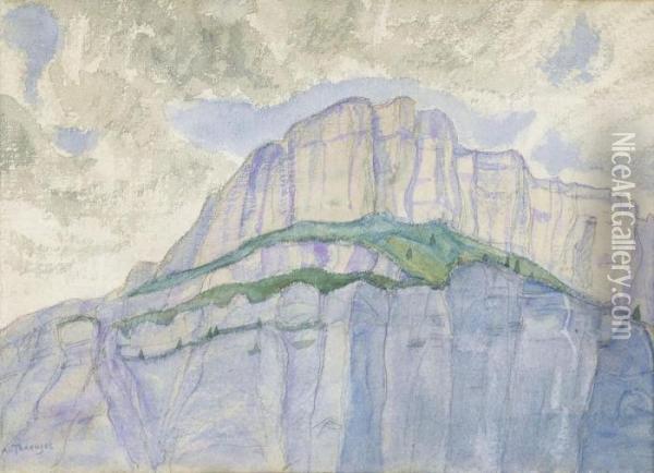 Felsige Bergpartie Oil Painting - Albert Trachsel