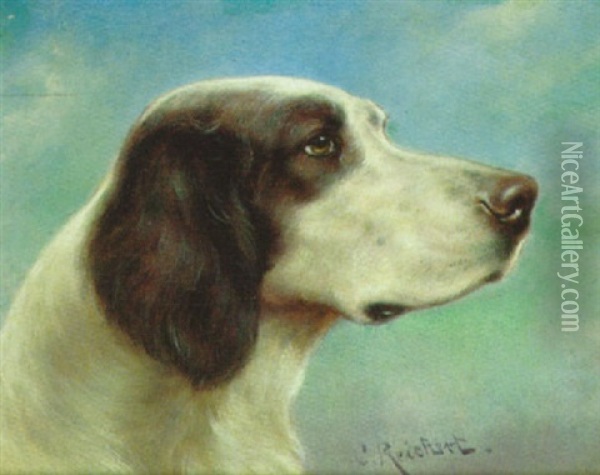 Portrait Eines Hundes Oil Painting - Carl Reichert