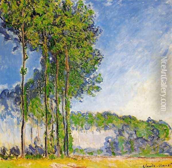 Poplars View From The Marsh Oil Painting - Claude Oscar Monet