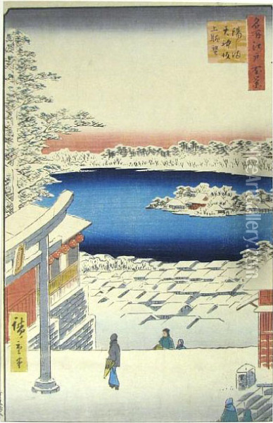 Each From The Series 
Meisho Edo Hyakkei Oil Painting - Utagawa or Ando Hiroshige