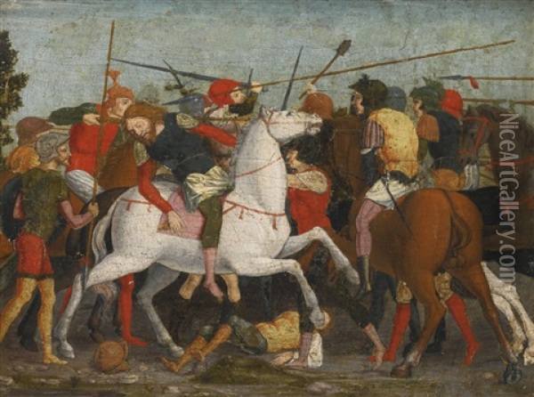 A Cavalry Skirmish Oil Painting - Francesco Morone
