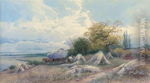 Cornfield Near Exeter Oil Painting - Thomas, Tom Rowden