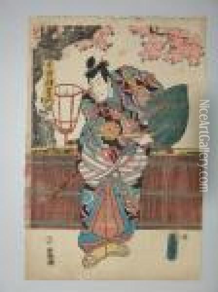 Un Acteur Dans Lerole D'un Samourai Oil Painting - Kunisada
