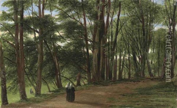 The Nuns Walk, Vespers Oil Painting - John Rogers Herbert