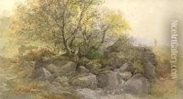 'meg's Gill, Grassmere' Oil Painting - Edward R Taylor