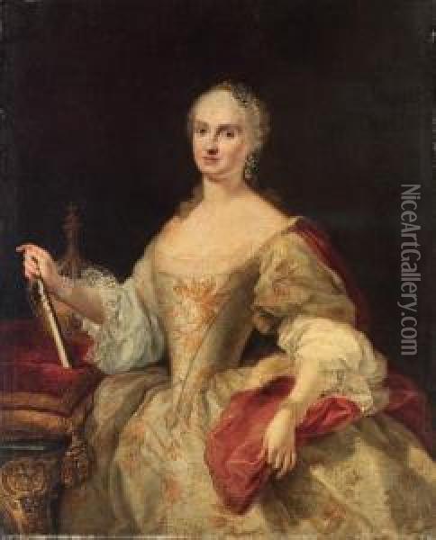 Portrait Of A Lady Oil Painting - Martin II Mytens or Meytens