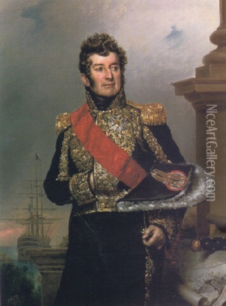 Portrait Of The Comte Truguet Oil Painting - Paulin Jean Baptiste Guerin
