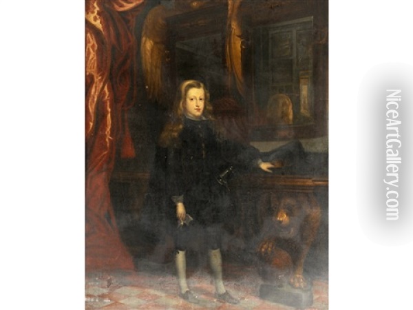 Portrait Of Charles Ii Of Spain Oil Painting - Juan Carreno De Miranda