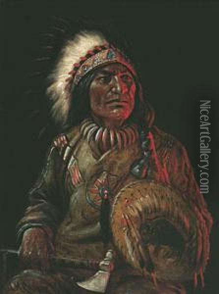 Chief Sleeping Bear Oil Painting - Astley David Middleton Cooper