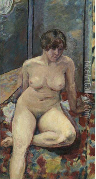 Nu Assis, Jambe Pliee Oil Painting - Pierre Bonnard