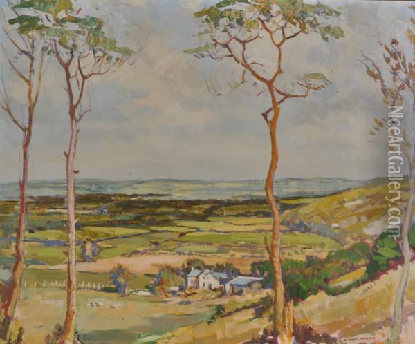 Extensive Valley Landscape Oil Painting - Reginald St. Clair Marston