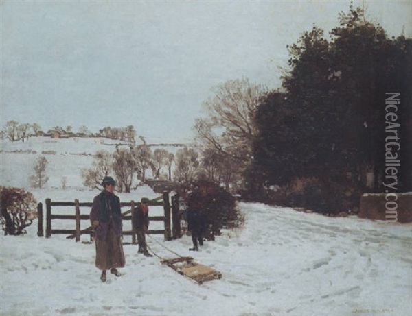 Sledging Oil Painting - George Houston