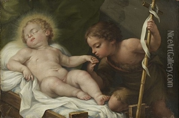 Saint Jean-baptiste Et L'enfant Jesus Oil Painting - Jacopo Amigoni