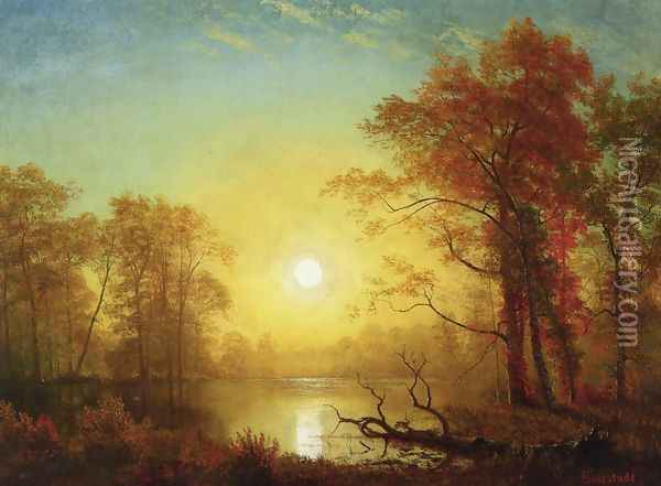 Sunrise Oil Painting - Albert Bierstadt