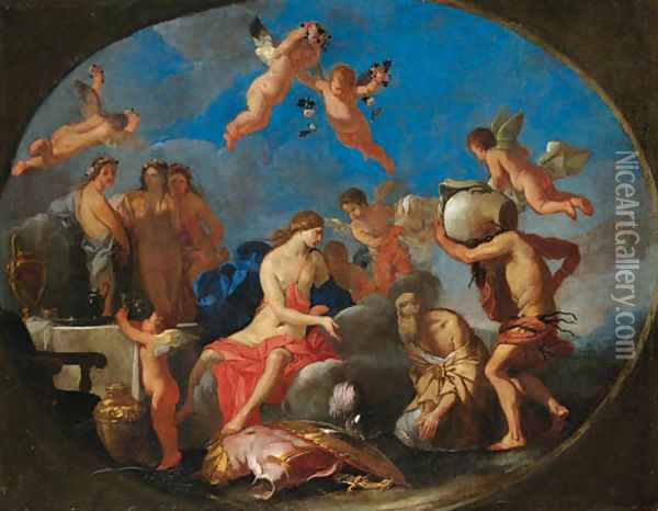 The Deification of Aeneas Oil Painting - Giulio Carpioni