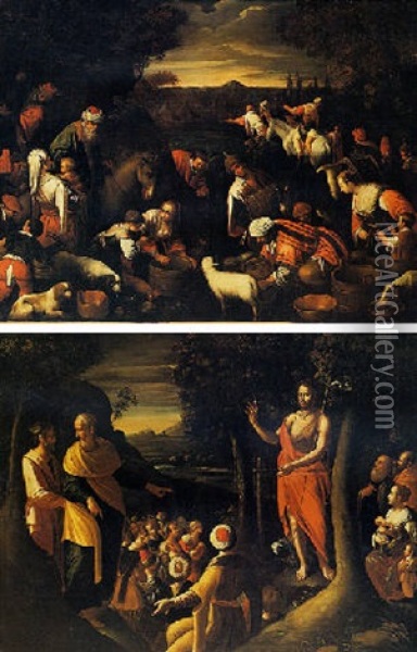 L'arrivo Dei Pastori Oil Painting - Jacopo dal Ponte Bassano