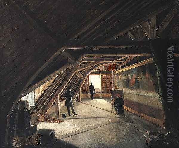 The Attic of a Museum Oil Painting - Etienne Bouhot