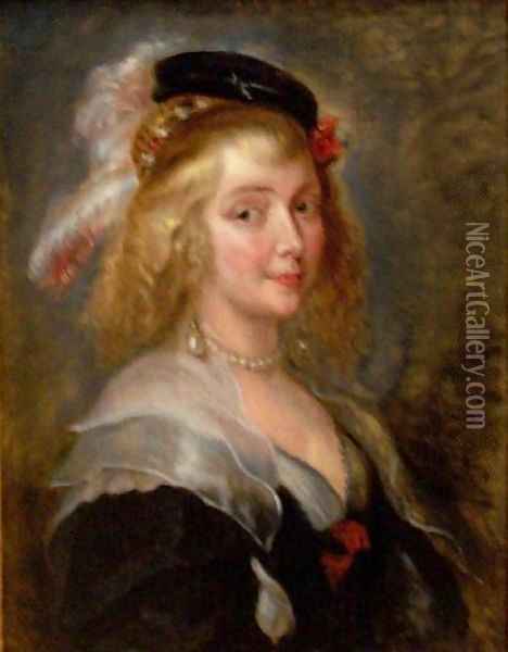 Portrait of Helene Fourment Oil Painting - (studio of) Rubens, Peter Paul