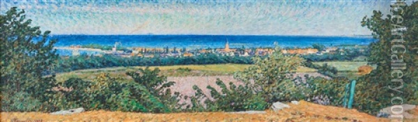 Borgholm - Panoramautsikt Fran Slottsruinens Hojd Oil Painting - Nils Kreuger