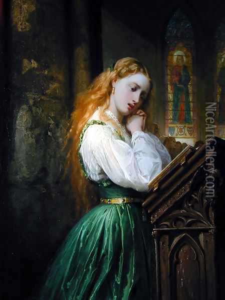 Margaritte in the Cathedral Oil Painting - Thomas Jones Barker