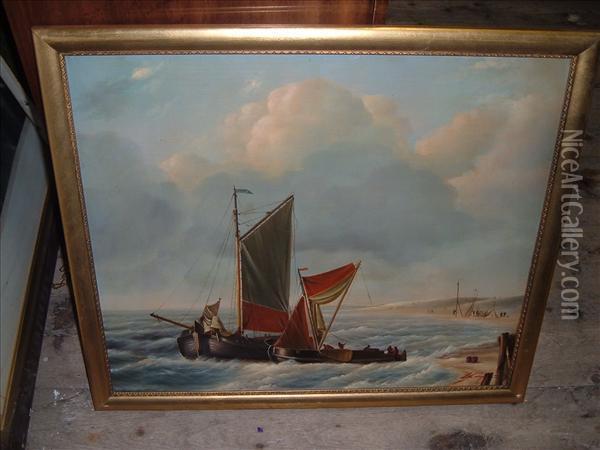 Vessels Off Thecoast Oil Painting - Henry King Taylor
