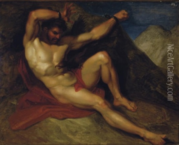 Prometheus Bound Oil Painting - Andries Cornelis Lens