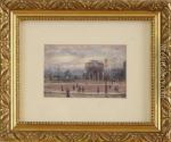 Scoppetta: Two Views Of Paris Oil Painting - Pietro Scoppetta