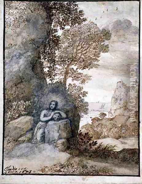 Landscape with the Magdalene, 1675 Oil Painting - Claude Lorrain (Gellee)