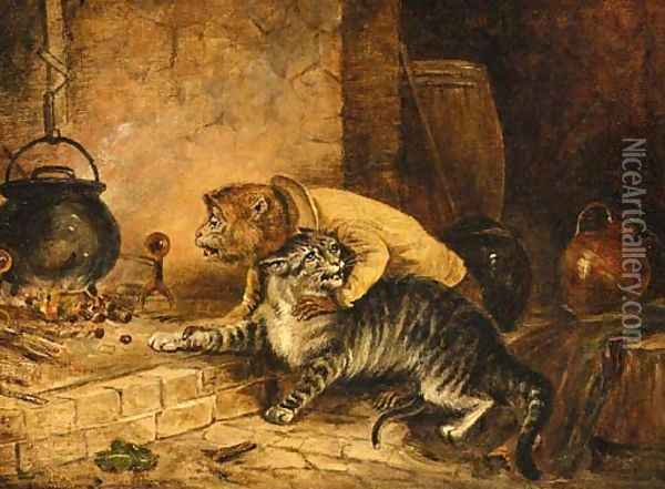The cat's paw Oil Painting - Landseer, Sir Edwin