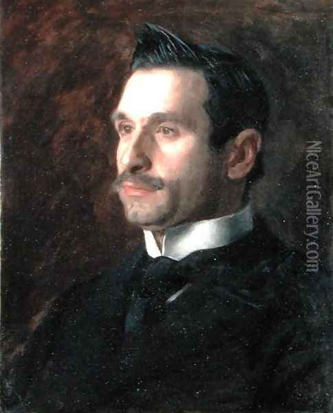 Portrait of Francesco Romano Oil Painting - Thomas Cowperthwait Eakins