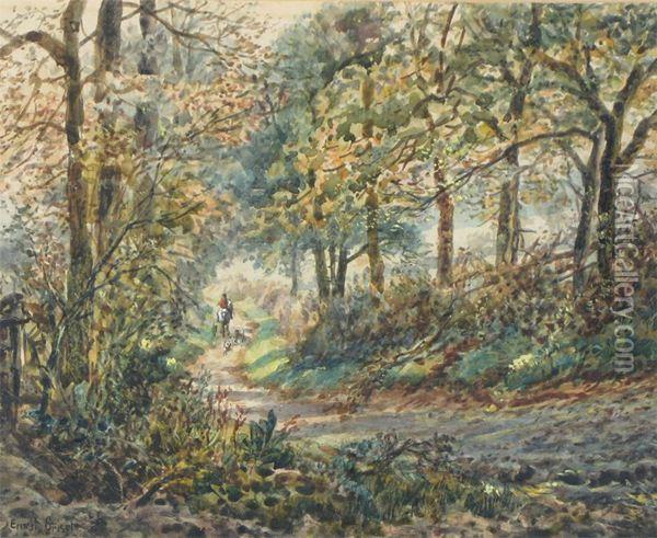 Huntsmen In A Wooded Landscape Oil Painting - Ernest Henry Griset