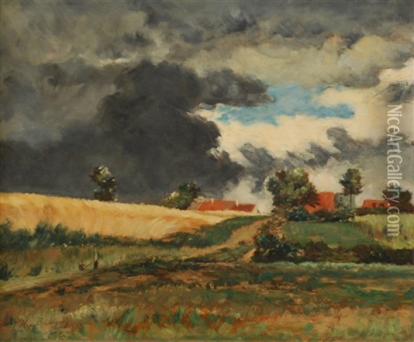 L'orage Oil Painting - Hippolyte Emmanuel Boulenger