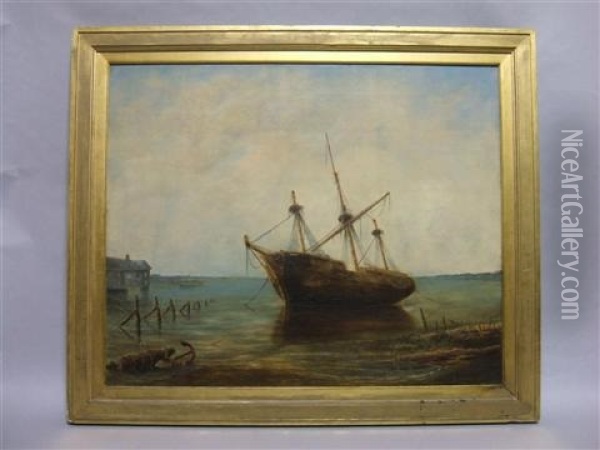 Boat At Anchor Oil Painting - J.W. Stancliff