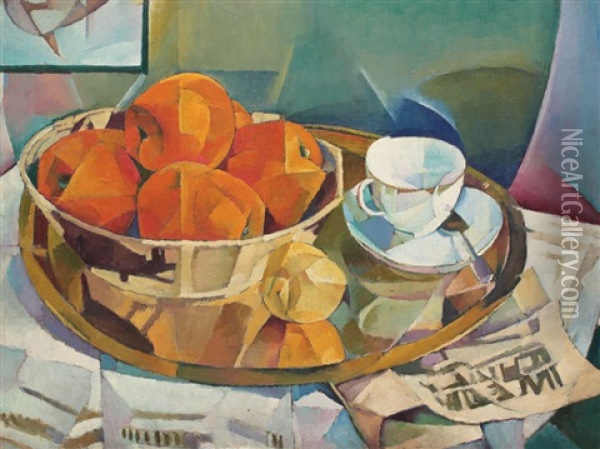 Still Life With Oranges Oil Painting - Nadia Bulighin Grossman