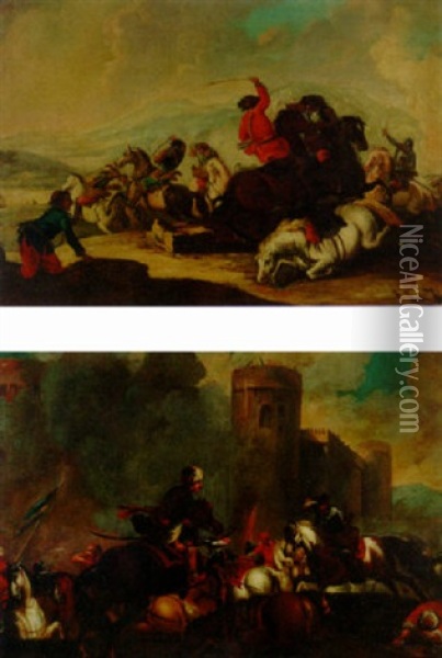 Cavalry Skirmish Oil Painting - Francesco Simonini