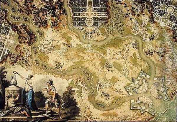 An imaginary map of Czartorysk Oil Painting - Tadeusz Kosciuszko