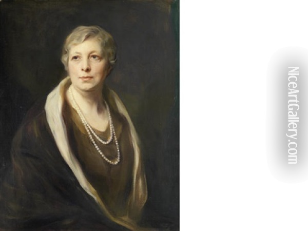 Portrait Of Mrs Olive Thring Oil Painting - Philip Alexius De Laszlo