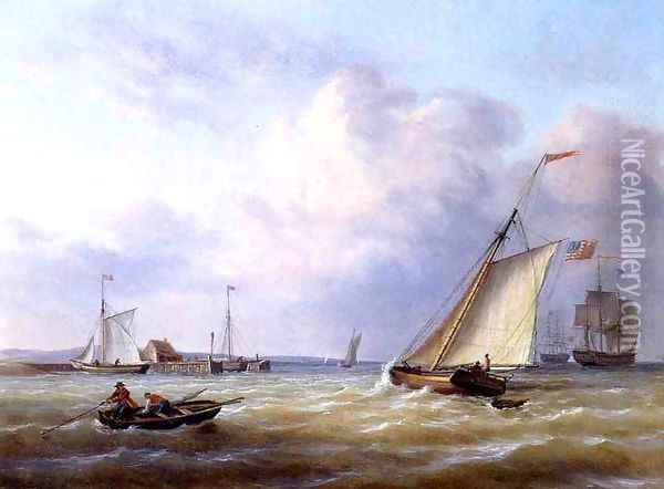 Philadelphia Harbor 1840 Oil Painting - Thomas Birch