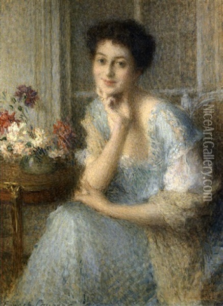Portrait De Femme - Elise Oil Painting - Ernest Joseph Laurent