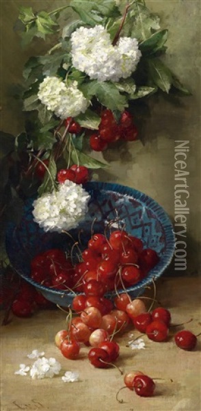 Kirschen Oil Painting - Clara von Sievers