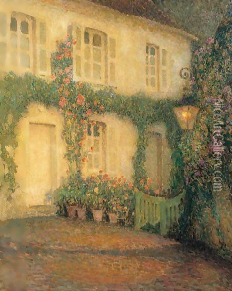 La lanterne Oil Painting - Henri Eugene Augustin Le Sidaner