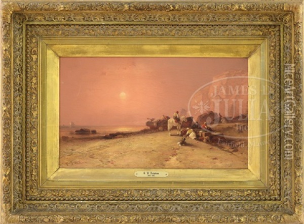 Orientalist Beach Scene Oil Painting - George Washington Nicholson