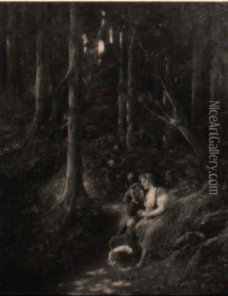 Verliebter Jager Mit Seinem Madchen Oil Painting - Friedrich Schlegel
