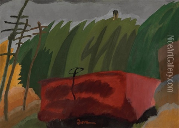 Freight Car Oil Painting - Arthur Dove