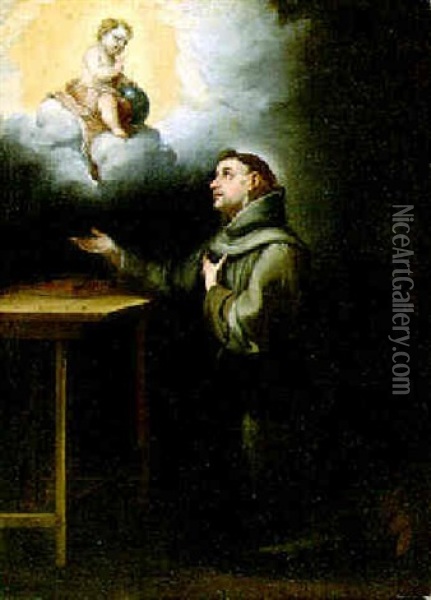 Die Vision Des Hl. Antonius Von Padua Oil Painting - Bartolome Esteban Murillo