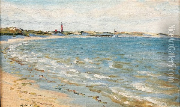 Strandlanschaft Auf Sylt Oil Painting - Johannes Haensch