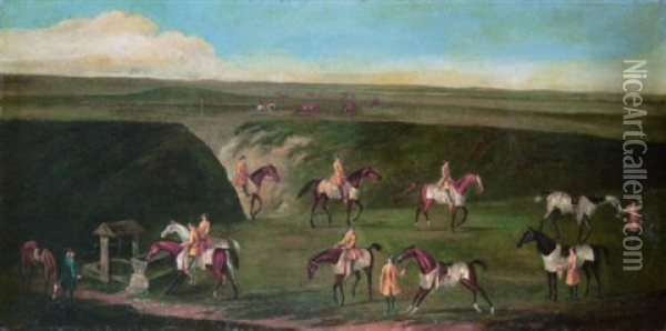 Training At Newmarket Oil Painting - James Seymour