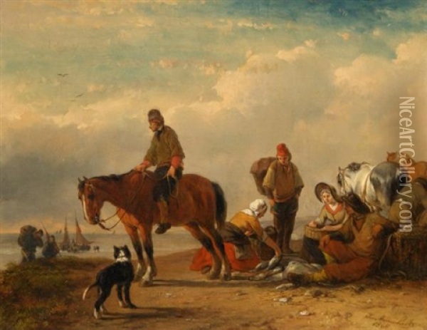 Rijke Vangst Oil Painting - Joseph Jodocus Moerenhout